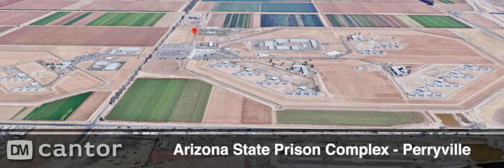 Aerial view of Perryville Prison in Goodyear, Arizona.